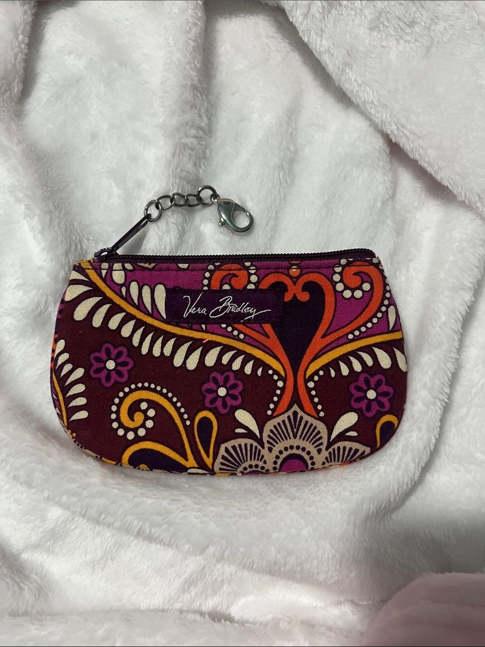 Vera Bradley Plum Paisley Mini Coin Pouch
